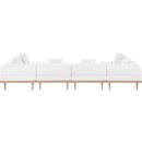  Meridian Laguna 142" Cream Resilient Water Resistant Fabric Upholstered 6 pc Outdoor Patio Modular Sectional IMAGE 4