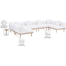  Meridian Laguna 142" Cream Resilient Water Resistant Fabric Upholstered 6 pc Outdoor Patio Modular Sectional IMAGE 6