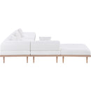  Meridian Laguna 142" Cream Resilient Water Resistant Fabric Upholstered 6 pc Outdoor Patio Modular Sectional IMAGE 3