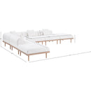  Meridian Laguna 142" Cream Resilient Water Resistant Fabric Upholstered 6 pc Outdoor Patio Modular Sectional IMAGE 5