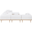  Meridian Laguna 142" Cream Resilient Water Resistant Fabric Upholstered 7 pc Outdoor Patio Modular Sectional IMAGE 3