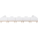  Meridian Laguna 177.5" Cream Resilient Water Resistant Fabric Upholstered 7 pc Outdoor Patio Modular Sectional IMAGE 4