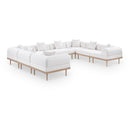  Meridian Laguna 142" Cream Resilient Water Resistant Fabric Upholstered 8 pc Outdoor Patio Modular Sectional IMAGE 1