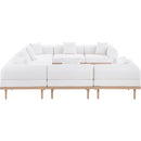  Meridian Laguna 142" Cream Resilient Water Resistant Fabric Upholstered 8 pc Outdoor Patio Modular Sectional IMAGE 3