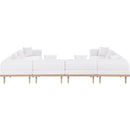  Meridian Laguna 142" Cream Resilient Water Resistant Fabric Upholstered 8 pc Outdoor Patio Modular Sectional IMAGE 4