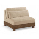  Meridian Turin Beige Fabric Upholstered Modular Armless Chair IMAGE 1