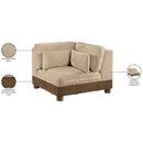  Meridian Turin Beige Fabric Upholstered Modular Corner Chair IMAGE 7