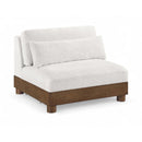  Meridian Turin Cream Fabric Upholstered Modular Armless Chair IMAGE 1