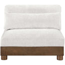  Meridian Turin Cream Fabric Upholstered Modular Armless Chair IMAGE 3