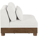 Meridian Turin Cream Fabric Upholstered Modular Armless Chair IMAGE 4