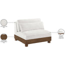  Manufacturer Color_Cream -- Turin Cream Fabric Upholstered Modular Armless Chair IMAGE 7