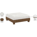  Meridian Turin Cream Fabric Upholstered Modular Ottoman IMAGE 5
