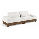  Meridian Turin 95.5" Cream Fabric Upholstered 2 pc Modular Loveseat IMAGE 1