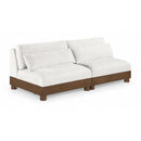  Meridian Turin 80" Cream Fabric Upholstered 2 pc Modular Loveseat IMAGE 1