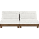  Meridian Turin 80" Cream Fabric Upholstered 2 pc Modular Loveseat IMAGE 2