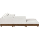  Meridian Turin 120" Cream Fabric Upholstered 5 pc Modular Sectional IMAGE 4