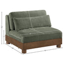  Manufacturer Color_Green -- Turin Green Fabric Upholstered Modular Armless Chair IMAGE 6