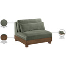 Manufacturer Color_Green -- Turin Green Fabric Upholstered Modular Armless Chair IMAGE 7