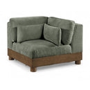  Meridian Turin Green Fabric Upholstered Modular Corner Chair IMAGE 1