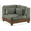  Meridian Turin Green Fabric Upholstered Modular Corner Chair IMAGE 6