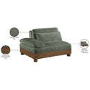  Manufacturer Color_Green -- Turin Green Fabric Upholstered Modular Left Arm Chair IMAGE 7