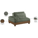  Meridian Turin Green Fabric Upholstered Modular Left Arm Chair IMAGE 7