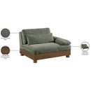  Manufacturer Color_Green -- Turin Green Fabric Upholstered Modular Right Arm Chair IMAGE 7
