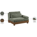  Meridian Turin Green Fabric Upholstered Modular Right Arm Chair IMAGE 7