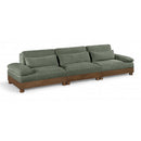  Meridian Turin 135.5" Green Fabric Upholstered 3 pc Modular Sofa IMAGE 1