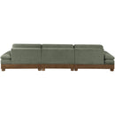  Manufacturer Color_Green -- Turin 135.5" Green Fabric Upholstered 3 pc Modular Sofa IMAGE 4