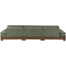  Meridian Turin 135.5" Green Fabric Upholstered 3 pc Modular Sofa IMAGE 4
