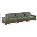 Manufacturer Color_Green -- Turin 135.5" Green Fabric Upholstered 3 pc Modular Sofa IMAGE 6