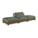 Meridian Turin 120" Green Fabric Upholstered 3 pc Modular Sofa IMAGE 1