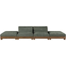  Meridian Turin 160" Green Fabric Upholstered 4 pc Modular Sofa IMAGE 2