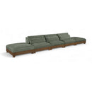  Meridian Turin 200" Green Fabric Upholstered 5 pc Modular Sofa IMAGE 1