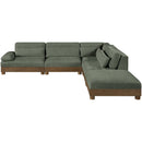  Manufacturer Color_Green -- Turin 120" Green Fabric Upholstered 5 pc Modular Sectional IMAGE 2