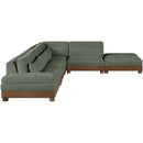 Manufacturer Color_Green -- Turin 120" Green Fabric Upholstered 5 pc Modular Sectional IMAGE 3
