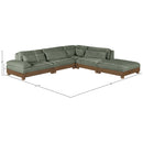  Manufacturer Color_Green -- Turin 120" Green Fabric Upholstered 5 pc Modular Sectional IMAGE 6