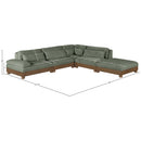  Meridian Turin 120" Green Fabric Upholstered 5 pc Modular Sectional IMAGE 6