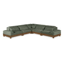  Manufacturer Color_Green -- Turin 127.75" Green Fabric Upholstered 5 pc Modular Sectional IMAGE 1