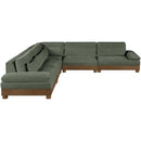  Manufacturer Color_Green -- Turin 127.75" Green Fabric Upholstered 5 pc Modular Sectional IMAGE 4