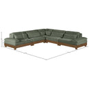  Manufacturer Color_Green -- Turin 127.75" Green Fabric Upholstered 5 pc Modular Sectional IMAGE 6