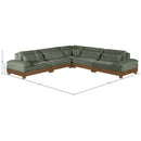  Meridian Turin 127.75" Green Fabric Upholstered 5 pc Modular Sectional IMAGE 6