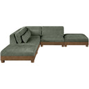  Manufacturer Color_Green -- Turin 120" Green Fabric Upholstered 5 pc Modular Sectional IMAGE 4