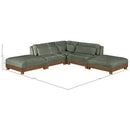  Manufacturer Color_Green -- Turin 120" Green Fabric Upholstered 5 pc Modular Sectional IMAGE 6