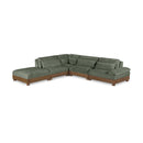  Manufacturer Color_Green -- Turin 127.75" Green Fabric Upholstered 5 pc Modular Sectional IMAGE 1