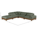  Manufacturer Color_Green -- Turin 127.75" Green Fabric Upholstered 5 pc Modular Sectional IMAGE 6