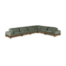  Meridian Turin 167.75" Green Fabric Upholstered 6 pc Modular Sectional IMAGE 1
