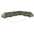  Manufacturer Color_Green -- Turin 167.75" Green Fabric Upholstered 6 pc Modular Sectional IMAGE 6