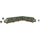  Meridian Turin 167.75" Green Fabric Upholstered 6 pc Modular Sectional IMAGE 7